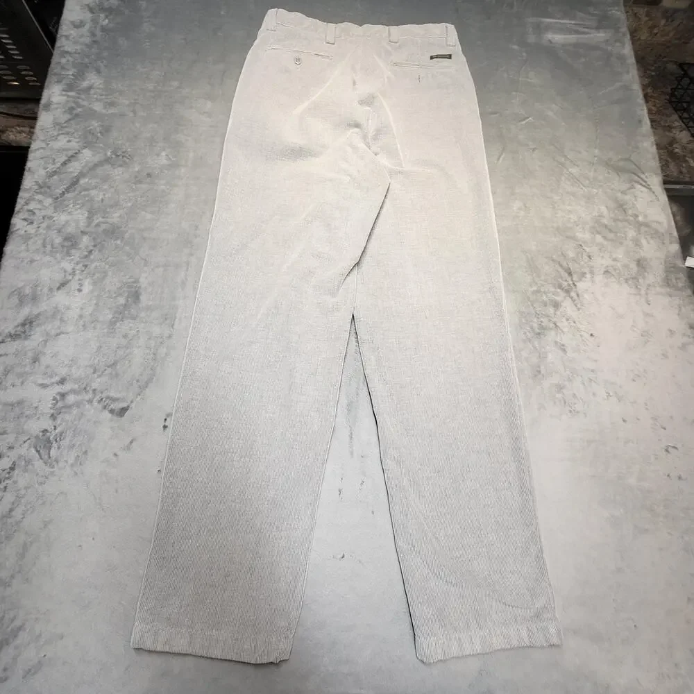 Vintage Dockers Pants Mens 32x32 Gray Corduroy Khakis Flat Front Straight Chino - Picture 11 of 12